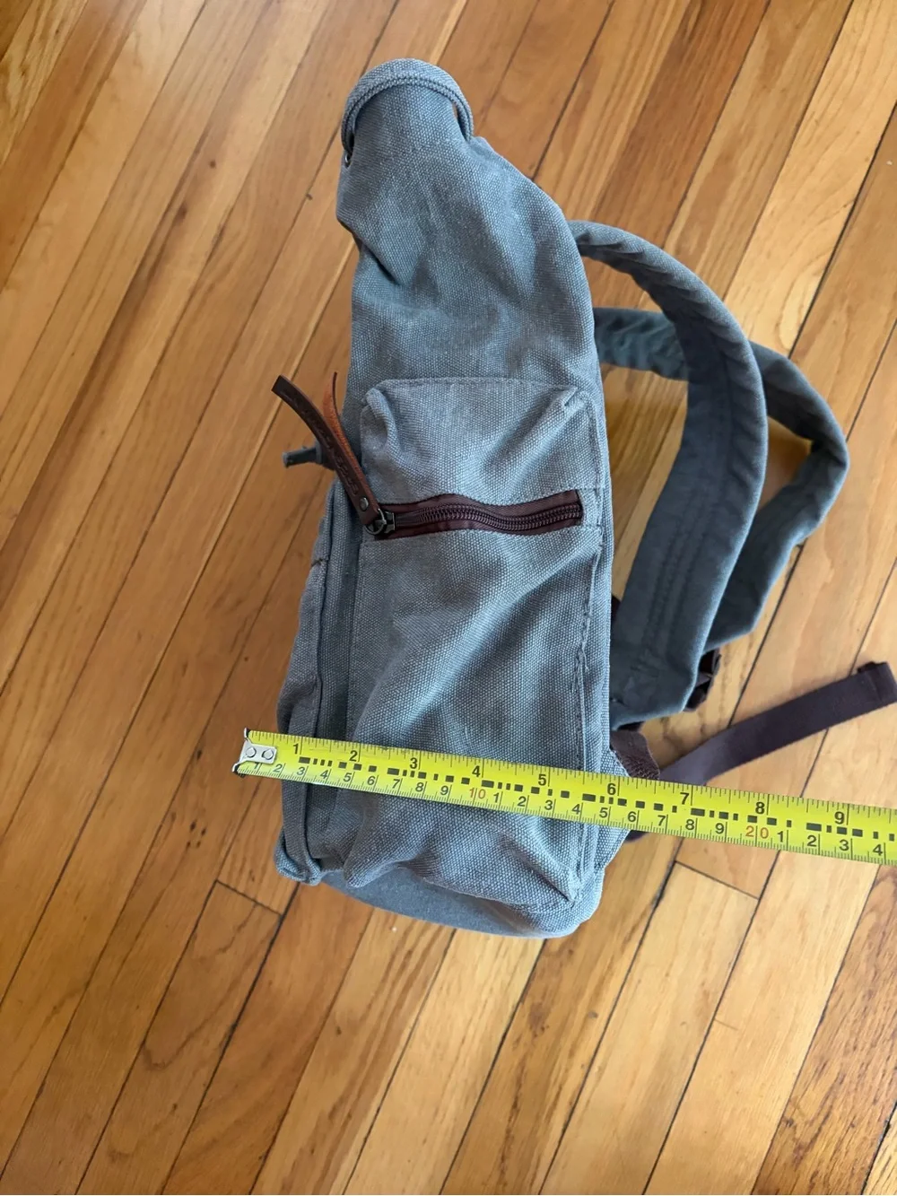 Greg Norman Refined Traveler Canvas Backpack Brown Leather Straps.  Classic Golf